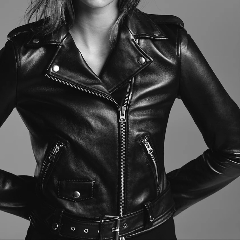 ✨Aritzia • Wilfred Free Cropped Leather Jacket 🖤